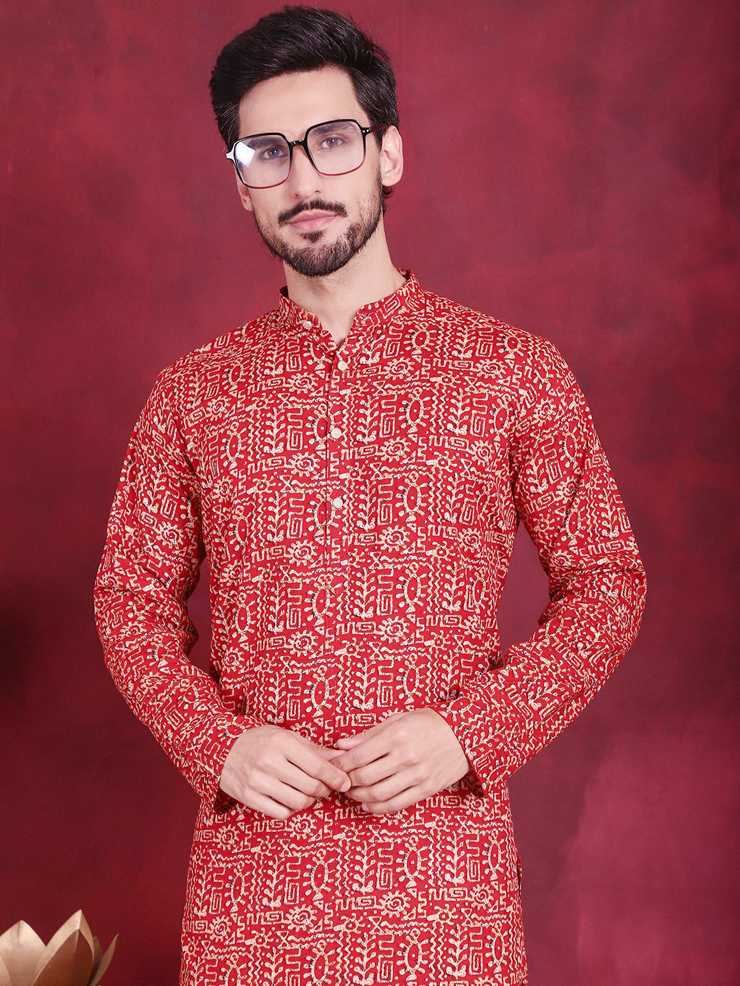 Men's Digital Printed Kurta with Pyjama - Taantav