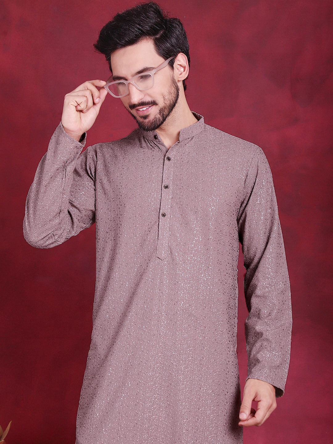 Men's Sequins Chikankari Kurta with Pyjama - Taantav