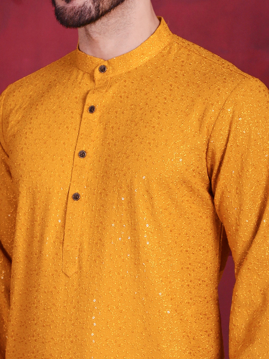 Men's Sequins Chikankari Kurta with Pyjama - Taantav