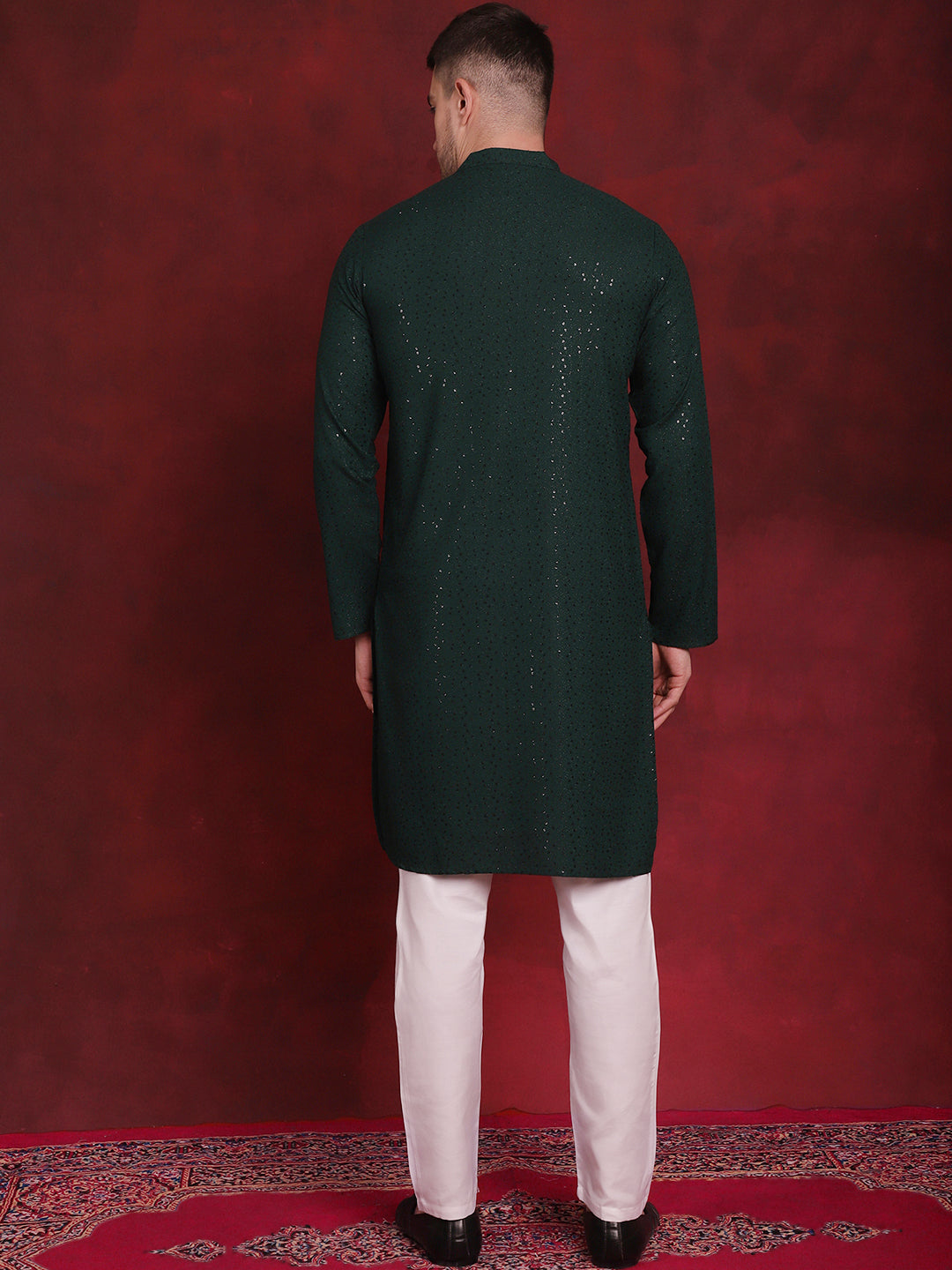 Men's Sequins Chikankari Kurta with Pyjama - Taantav