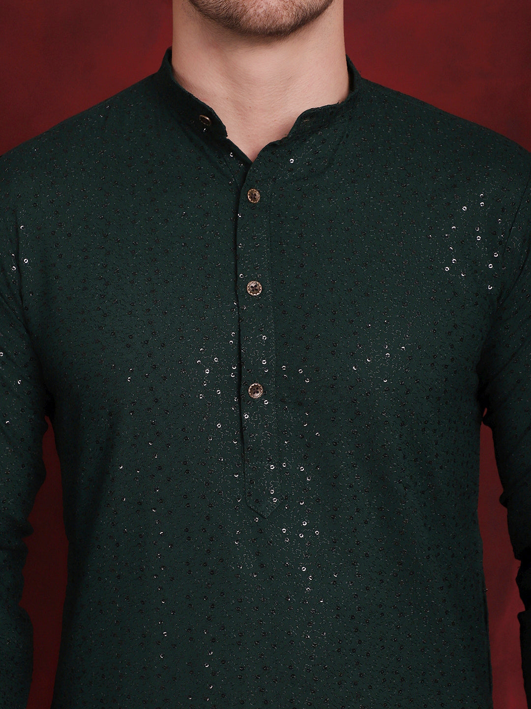 Men's Sequins Chikankari Kurta with Pyjama - Taantav