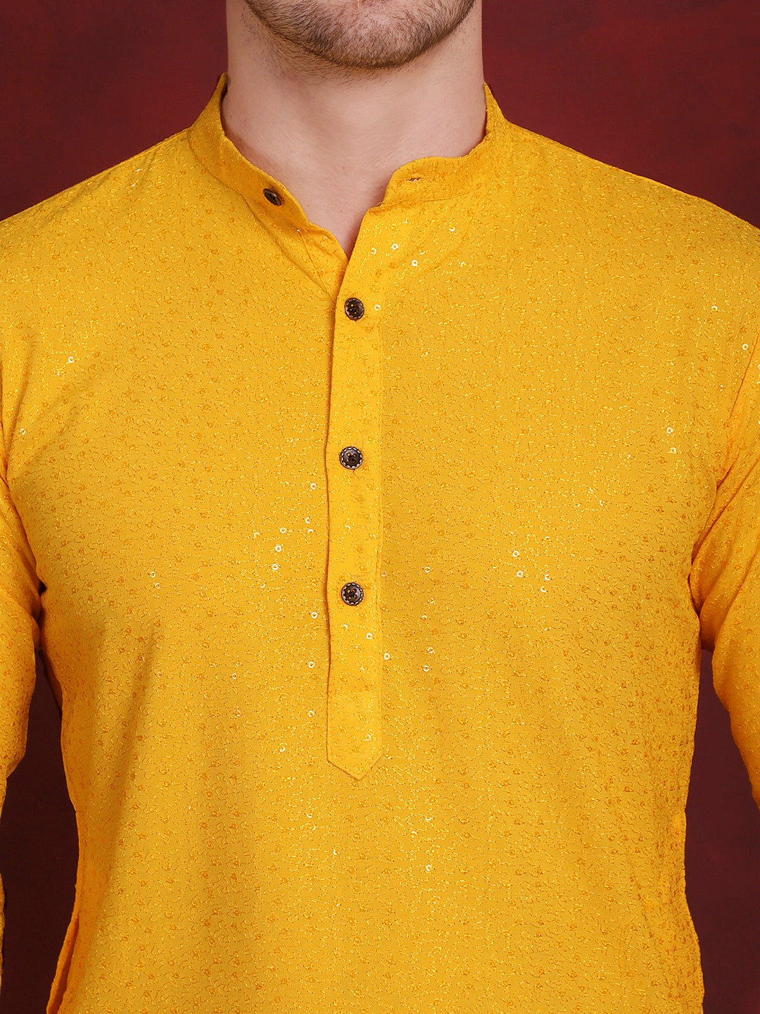 Men's Sequins Chikankari Kurta with Pyjama - Taantav