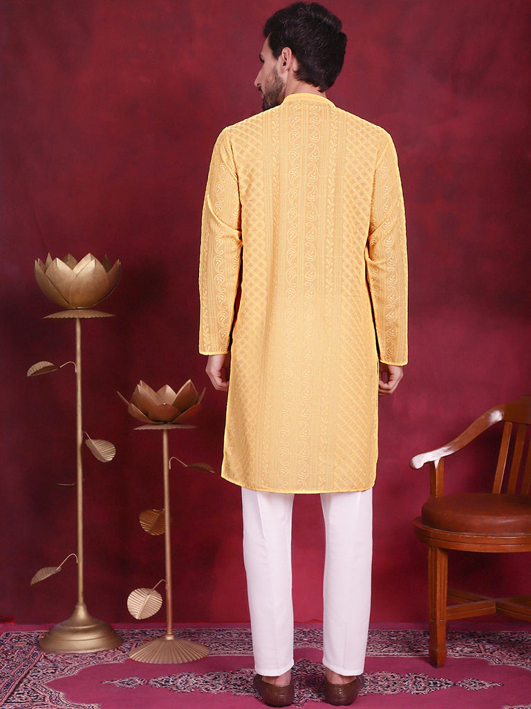 Men's Chikankari Embroidered Kurta Pyjama Set