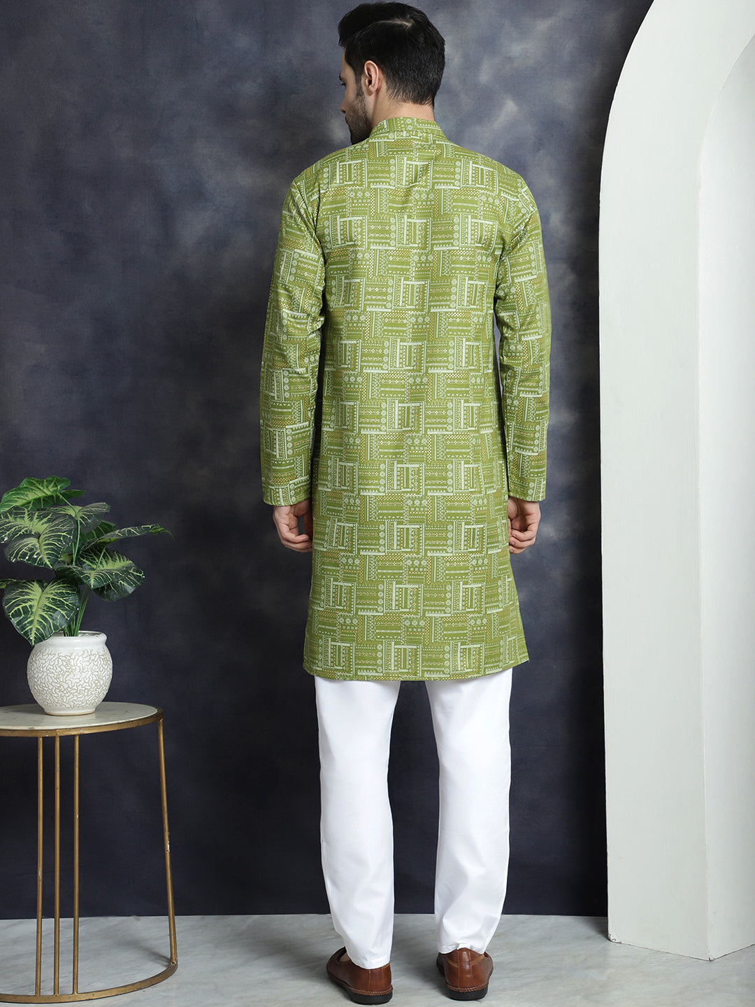 Men's Printed Kurta with Churidar - Taantav