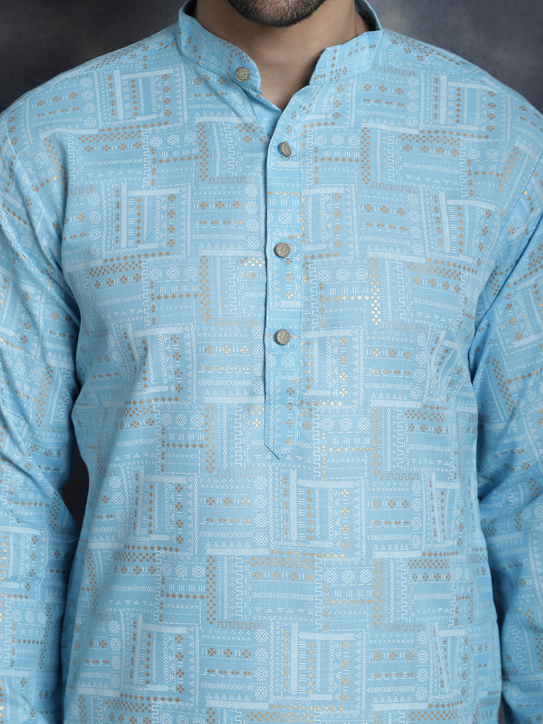 Men's Printed Kurta with Churidar