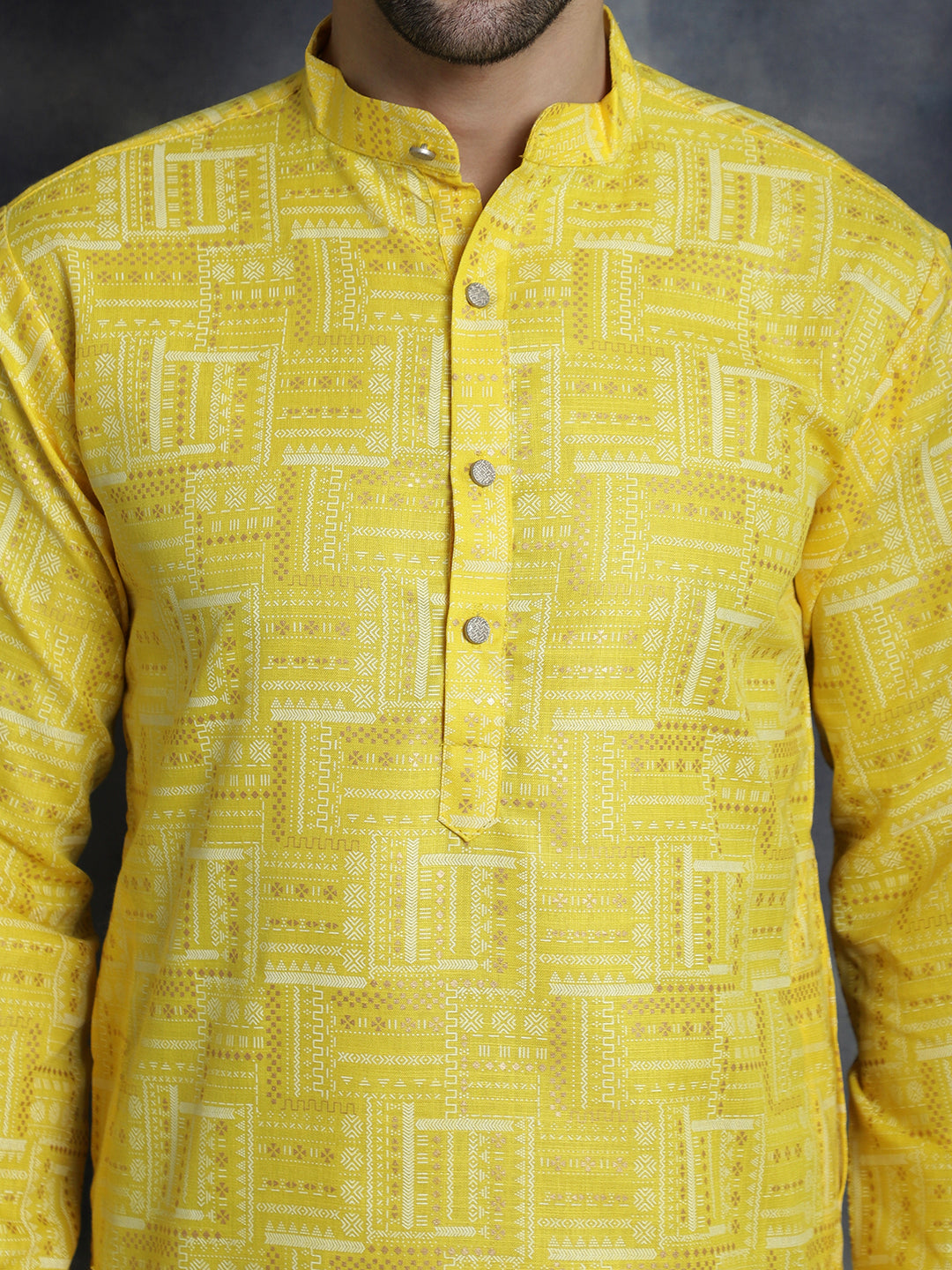 Men's Printed Kurta with Churidar - Taantav