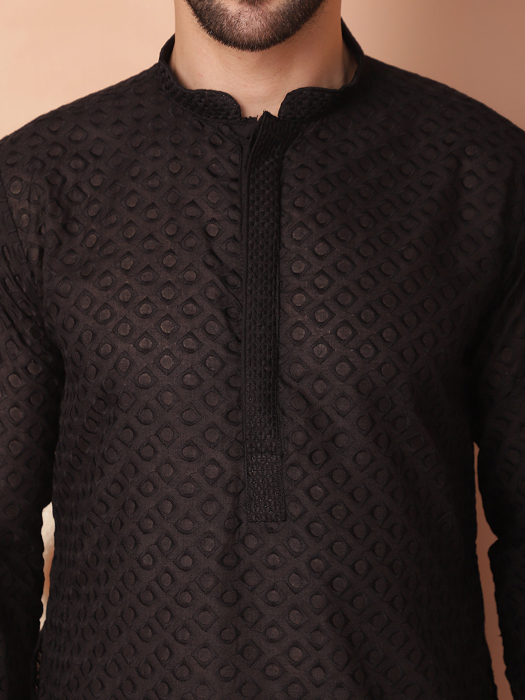 Men's Chikankari Pure Cotton Kurta with Churidar - Taantav