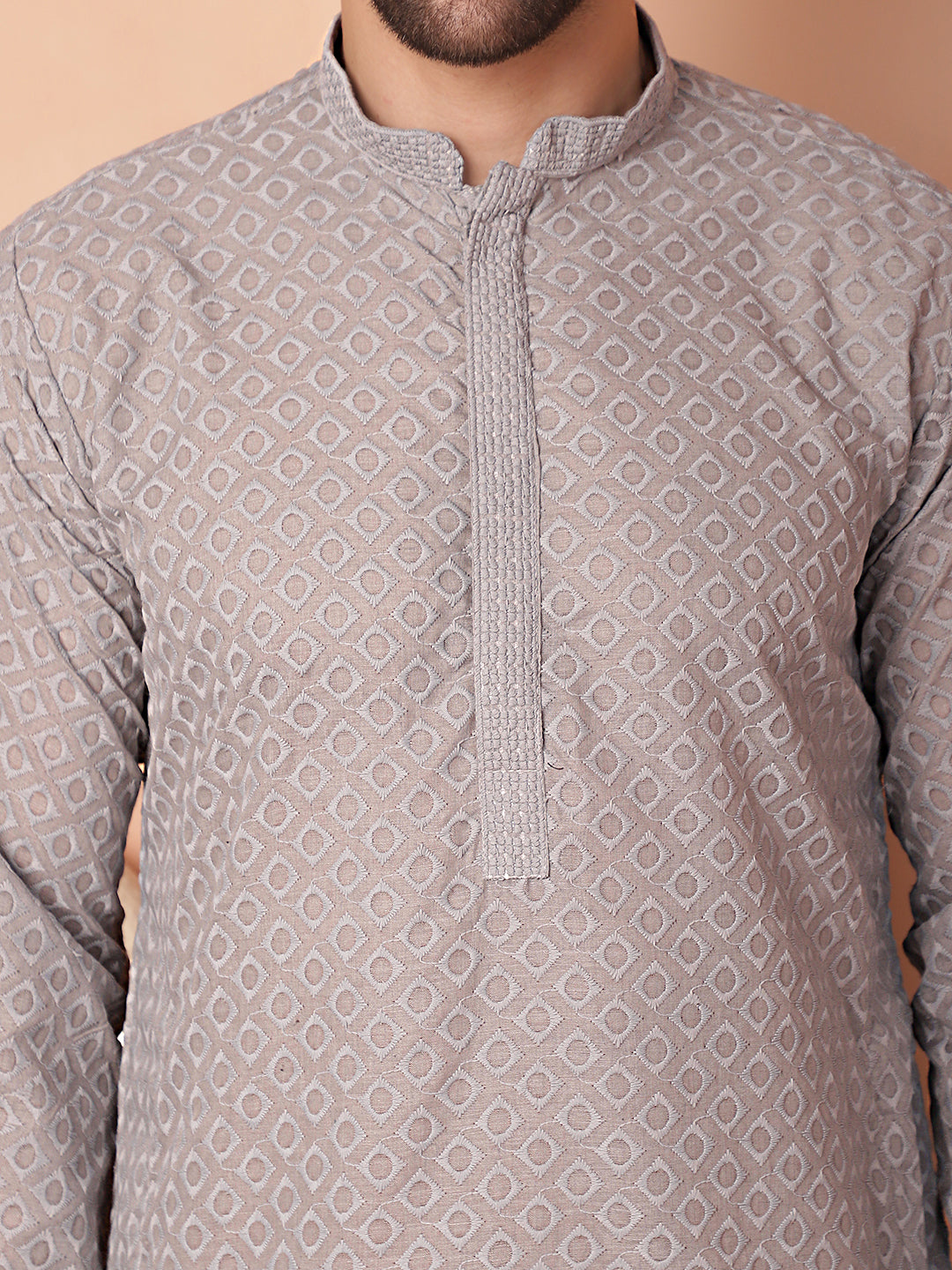 Men's Chikankari Pure Cotton Kurta with Churidar - Taantav