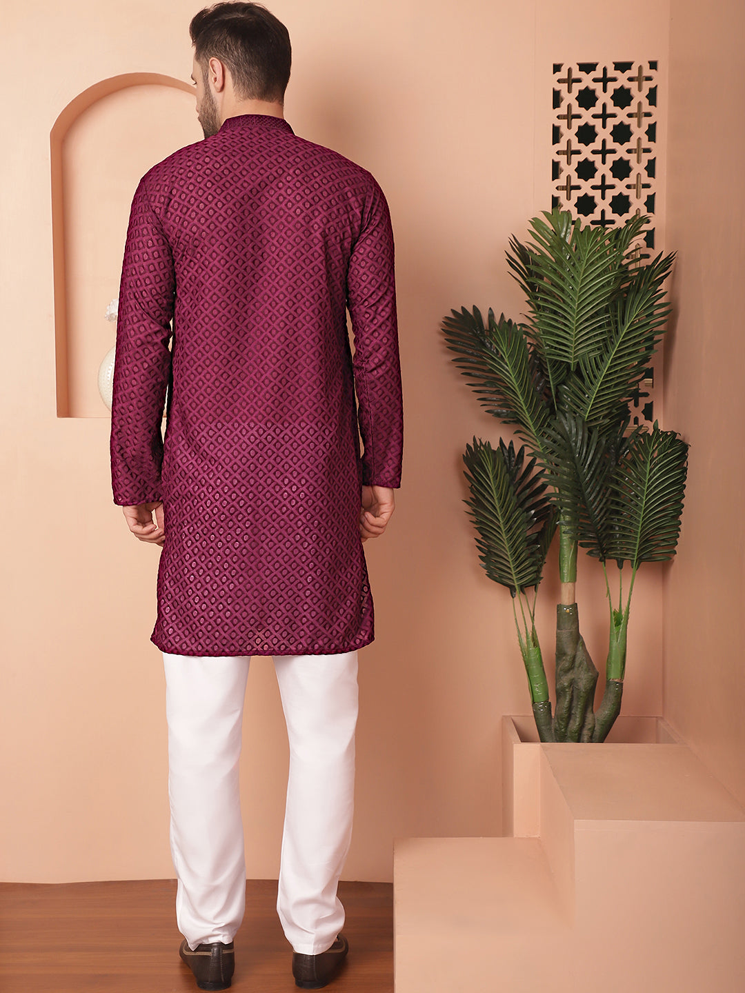 Men's Chikankari Pure Cotton Kurta with Churidar - Taantav