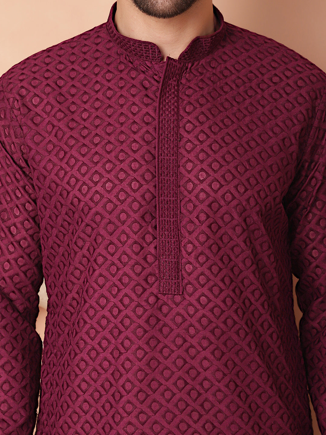 Men's Chikankari Pure Cotton Kurta with Churidar - Taantav