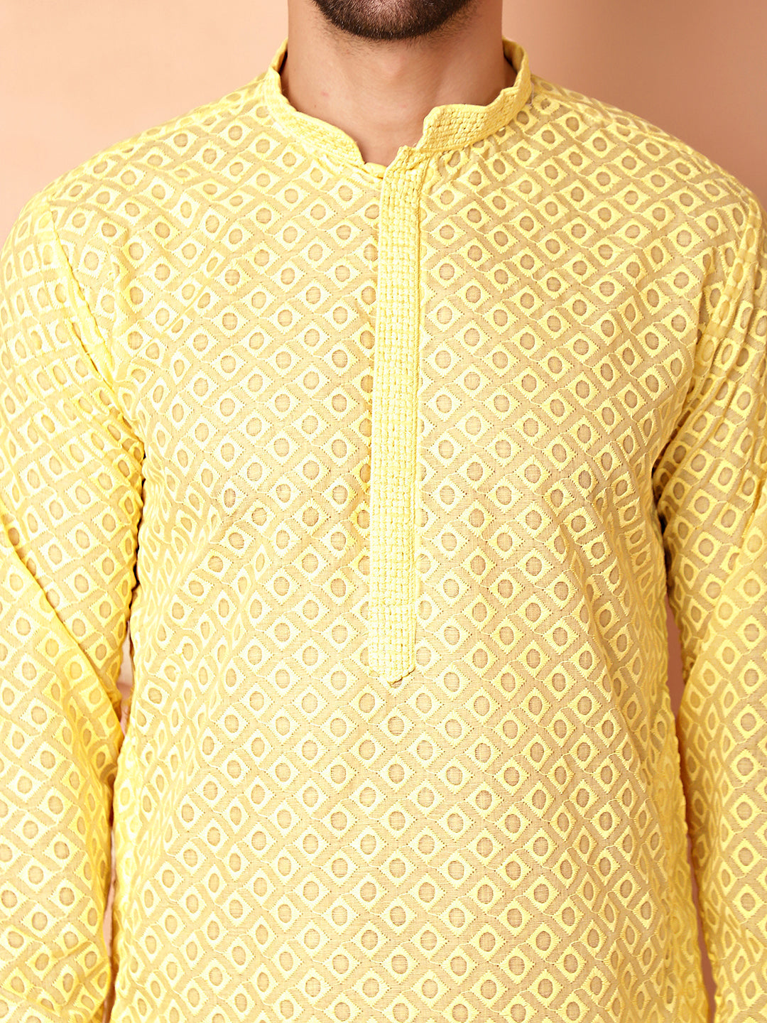 Men's Chikankari Pure Cotton Kurta with Churidar - Taantav