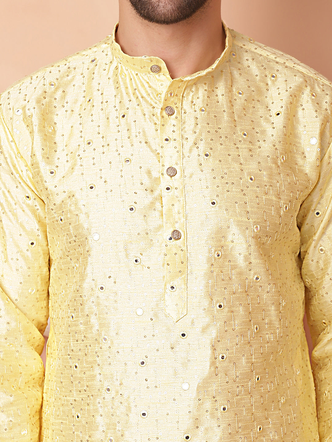 Men's Embroidered Mirror Work Kurta Pyjama Sets - Taantav