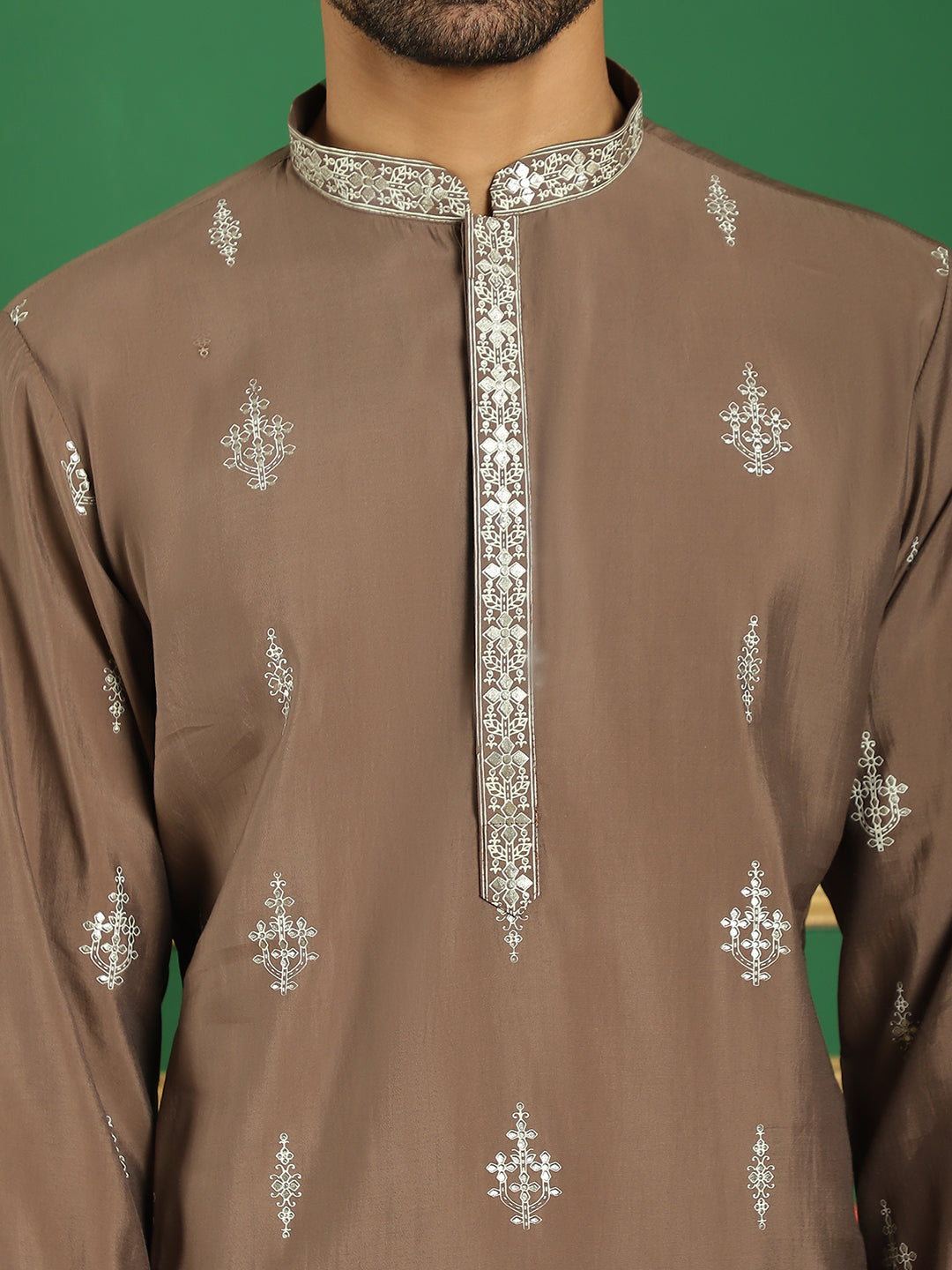 Men's Foil Printed Kurta with Pyjama - Taantav