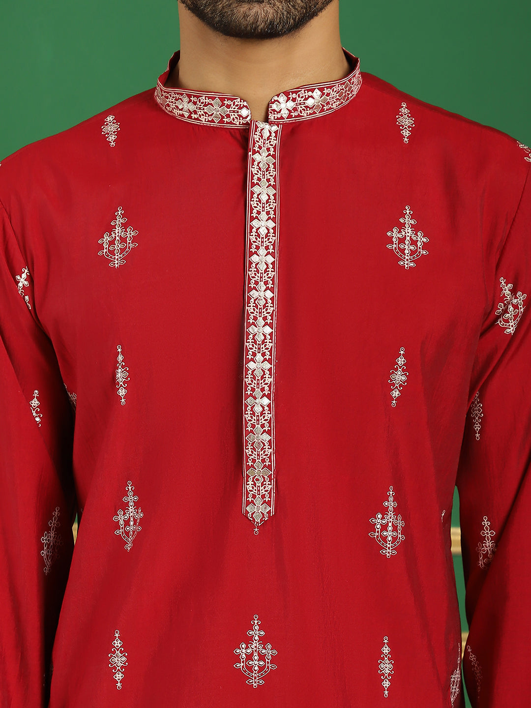 Men's Foil Printed Kurta with Pyjama - Taantav