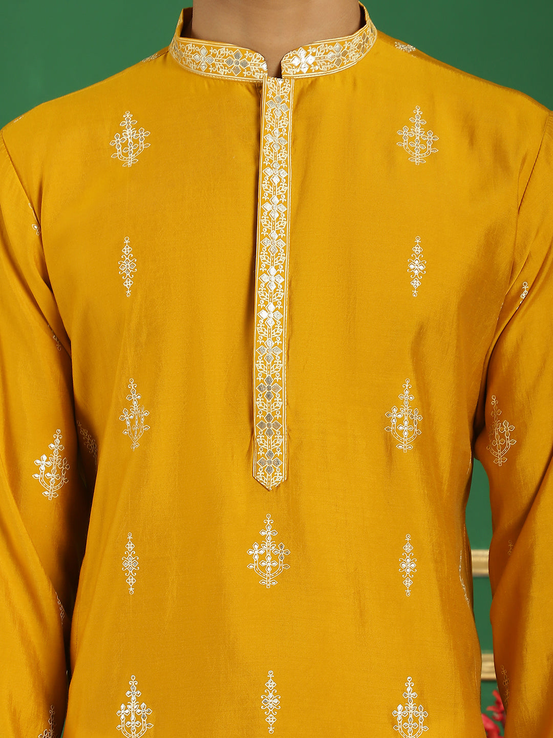 Men's Foil Printed Kurta with Pyjama - Taantav