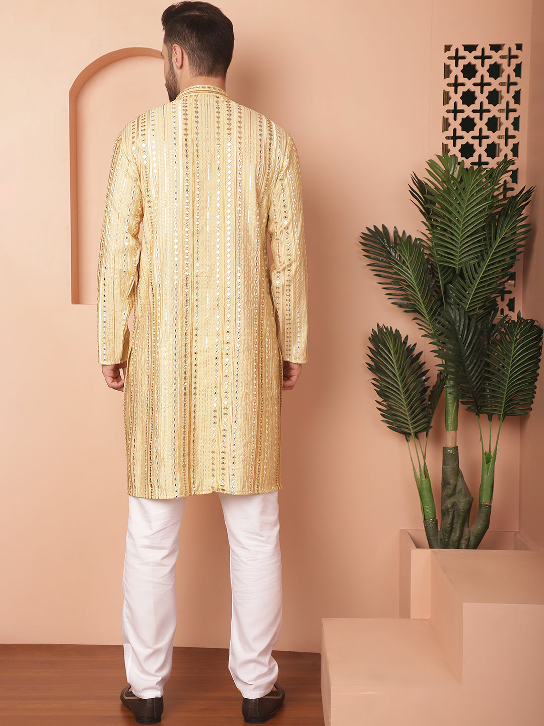 Men's Mirror Work Kurta Pyjama Sets - Taantav