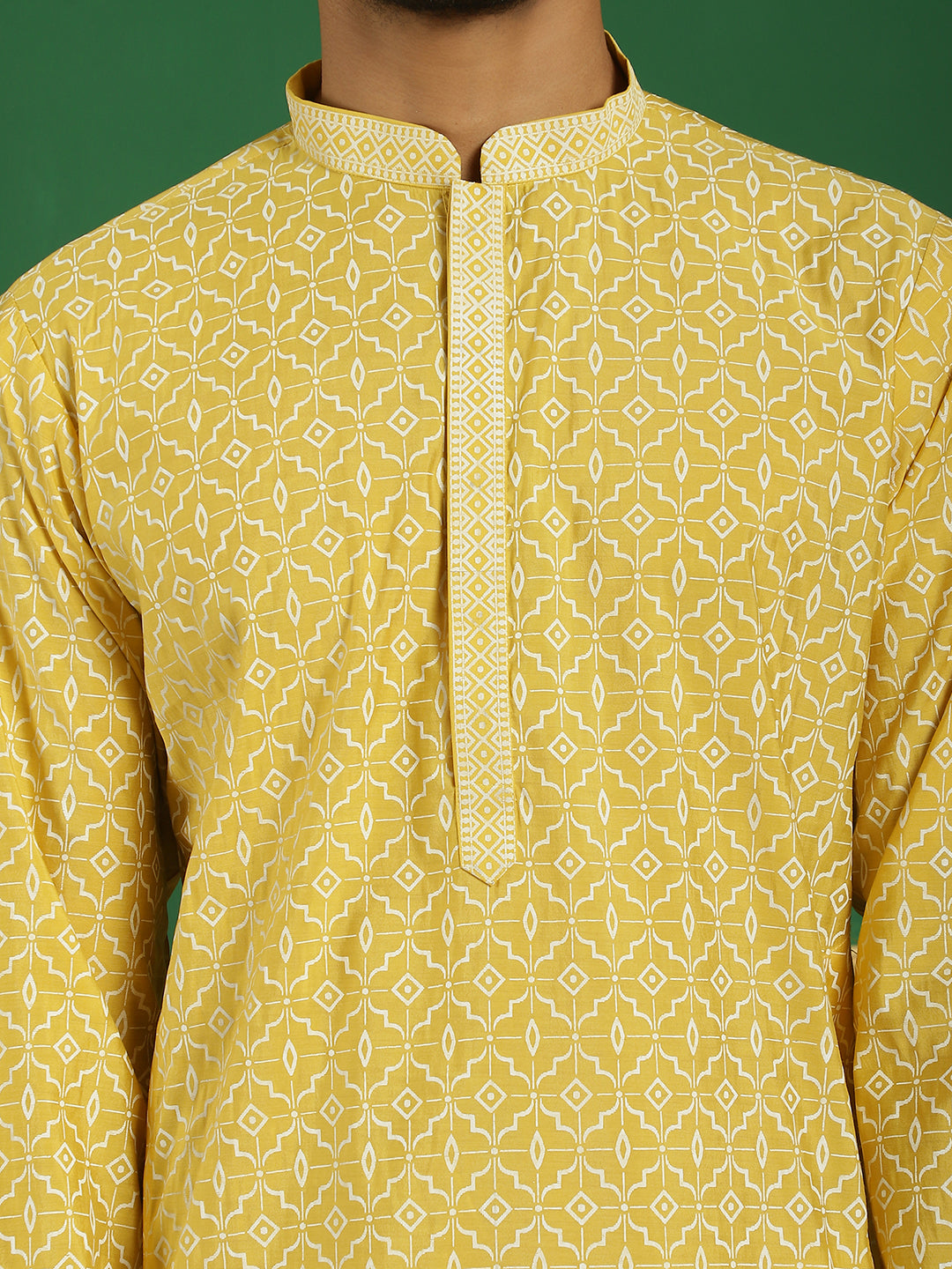 Men's Geometric Printed Kurta with Pyjama - Taantav