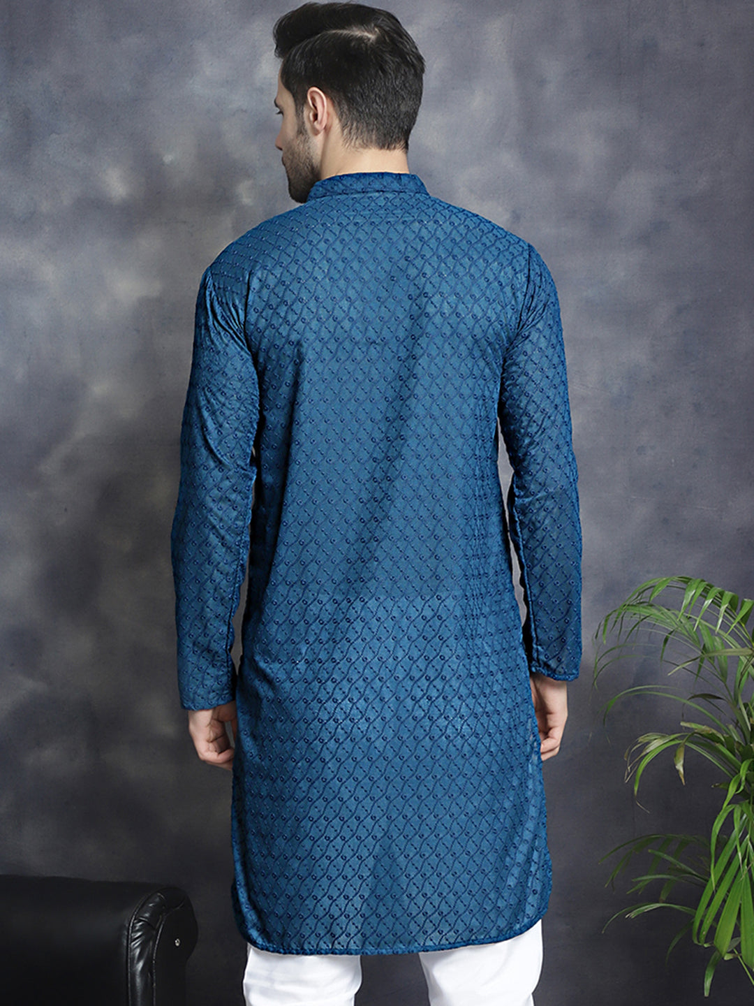 Men's Chikankari Pure Cotton Kurtas - Taantav