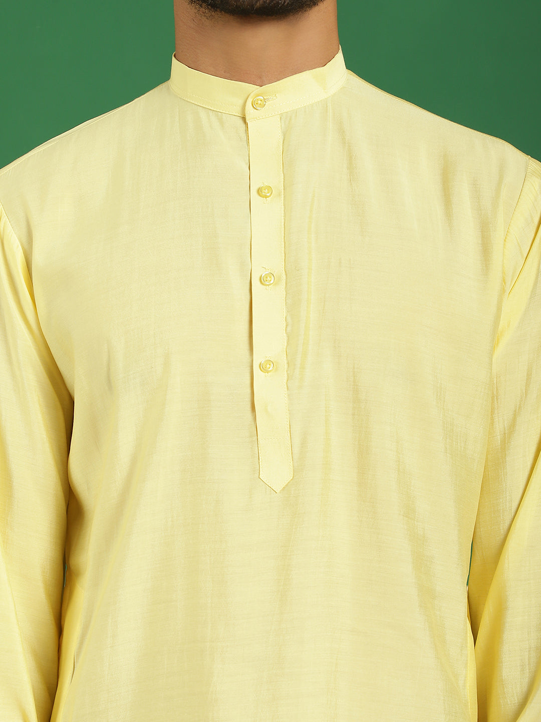 Men's Solid Silk Blend Kurta with Churidar - Taantav