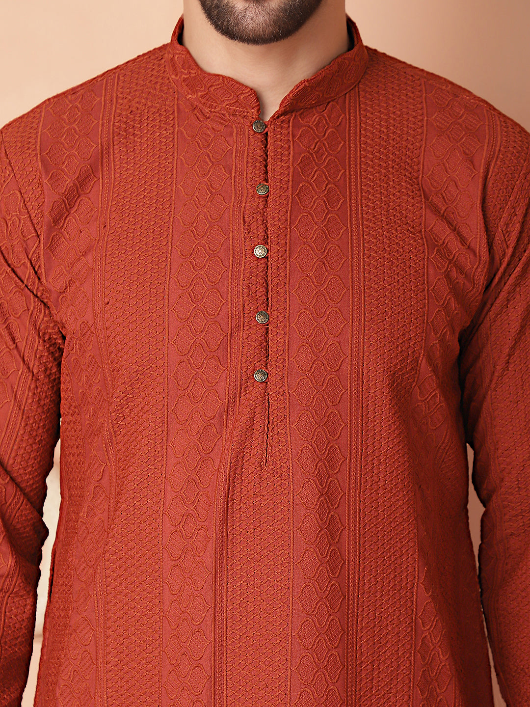 Men's Chikankari Cotton Kurta with Churidar - Taantav