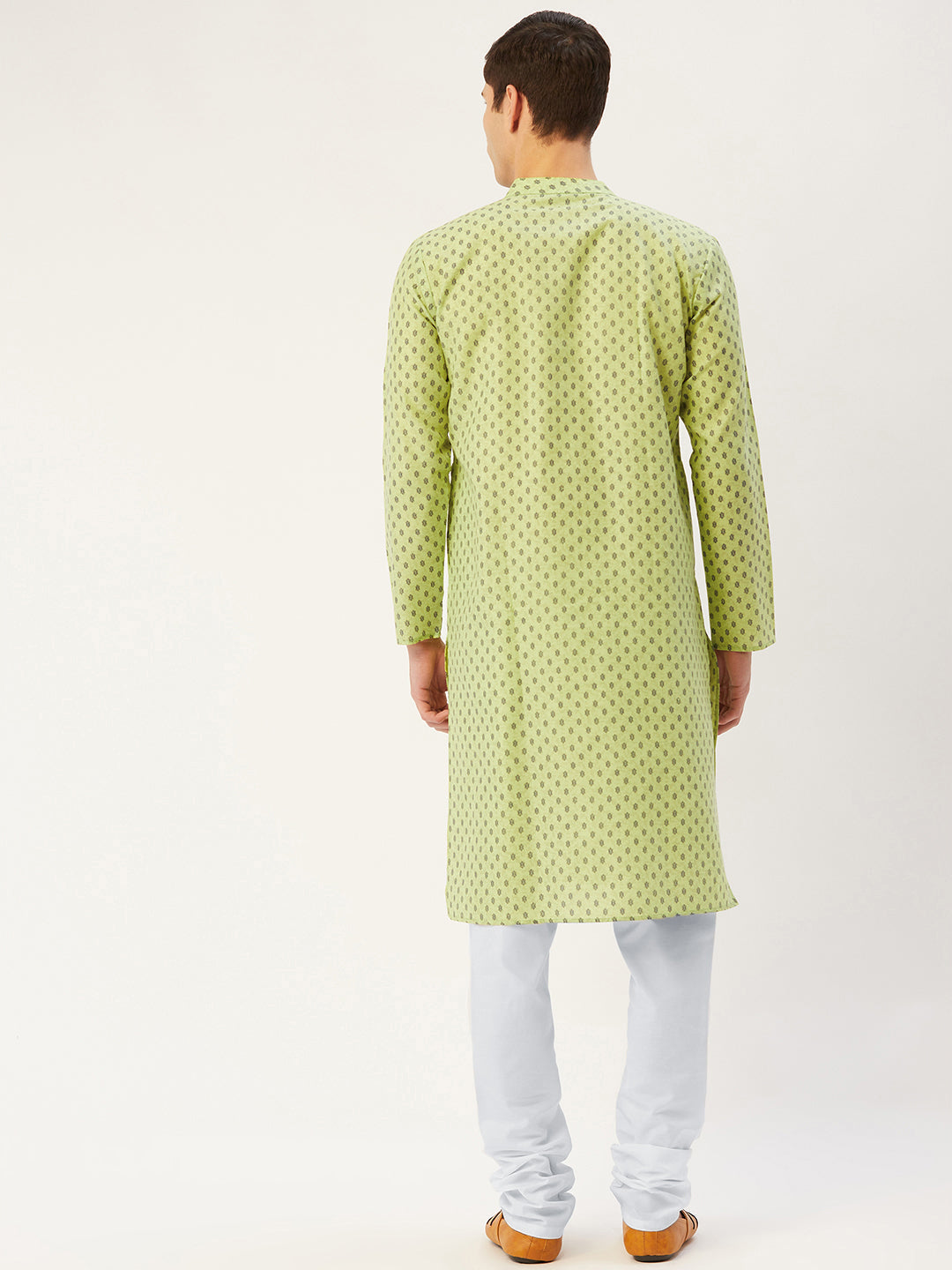 Men's Green Cotton printed kurta Only( KO 652 Green ) - Final Clearance Sale