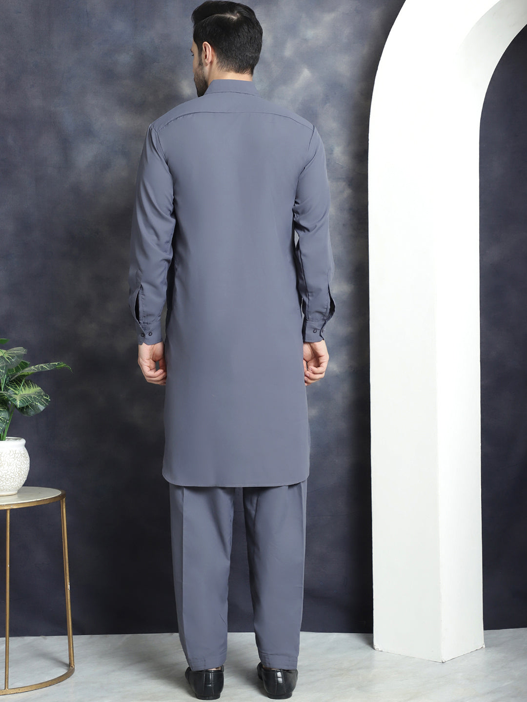 Men's Solid Pathani Kurta with Salwar - Taantav