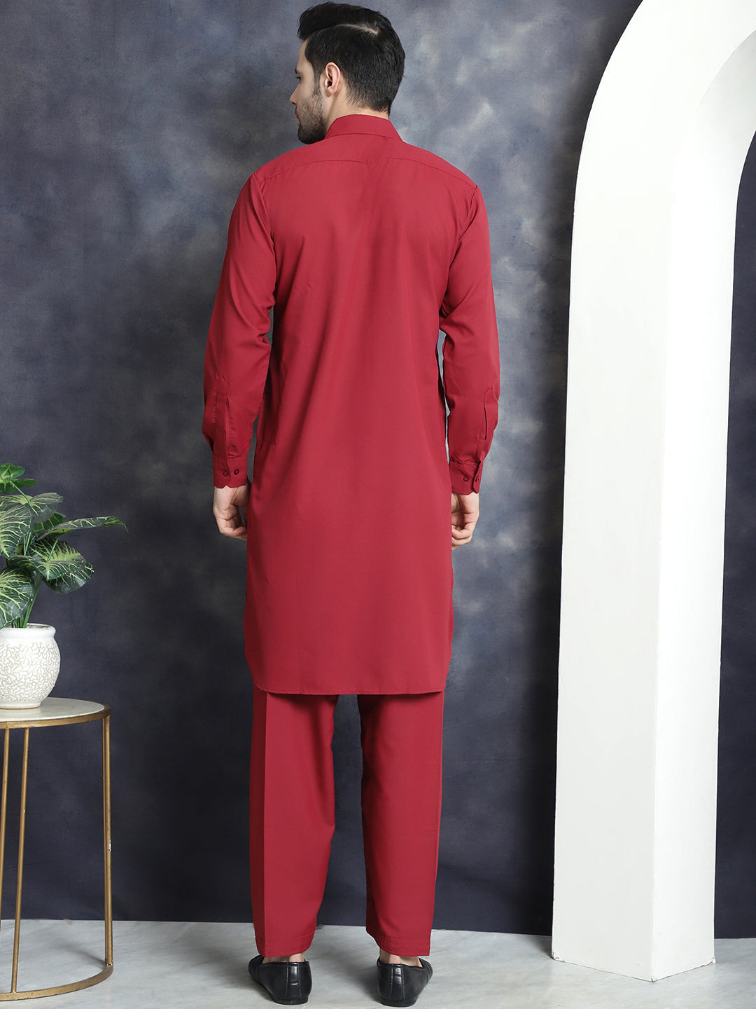 Men's Solid Pathani Kurta with Salwar - Taantav