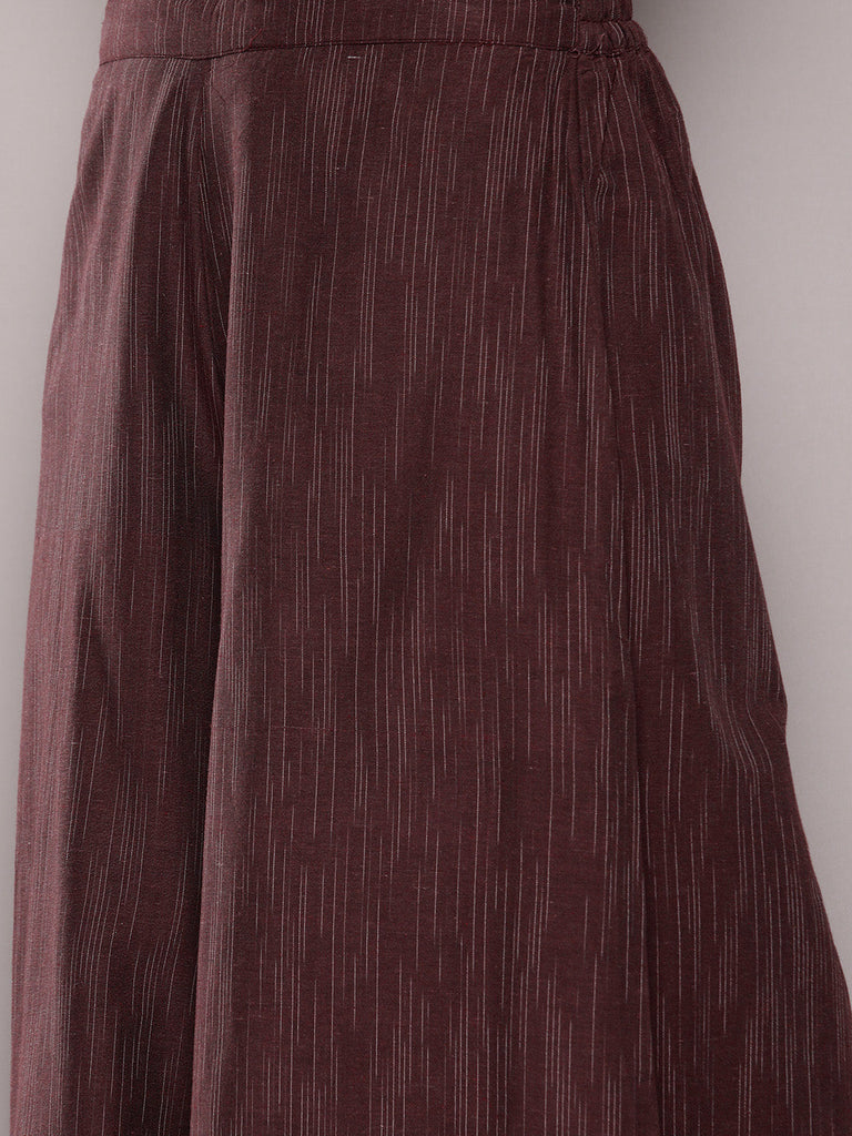 Women's Jacquard flared kurta palazzos dupatta set