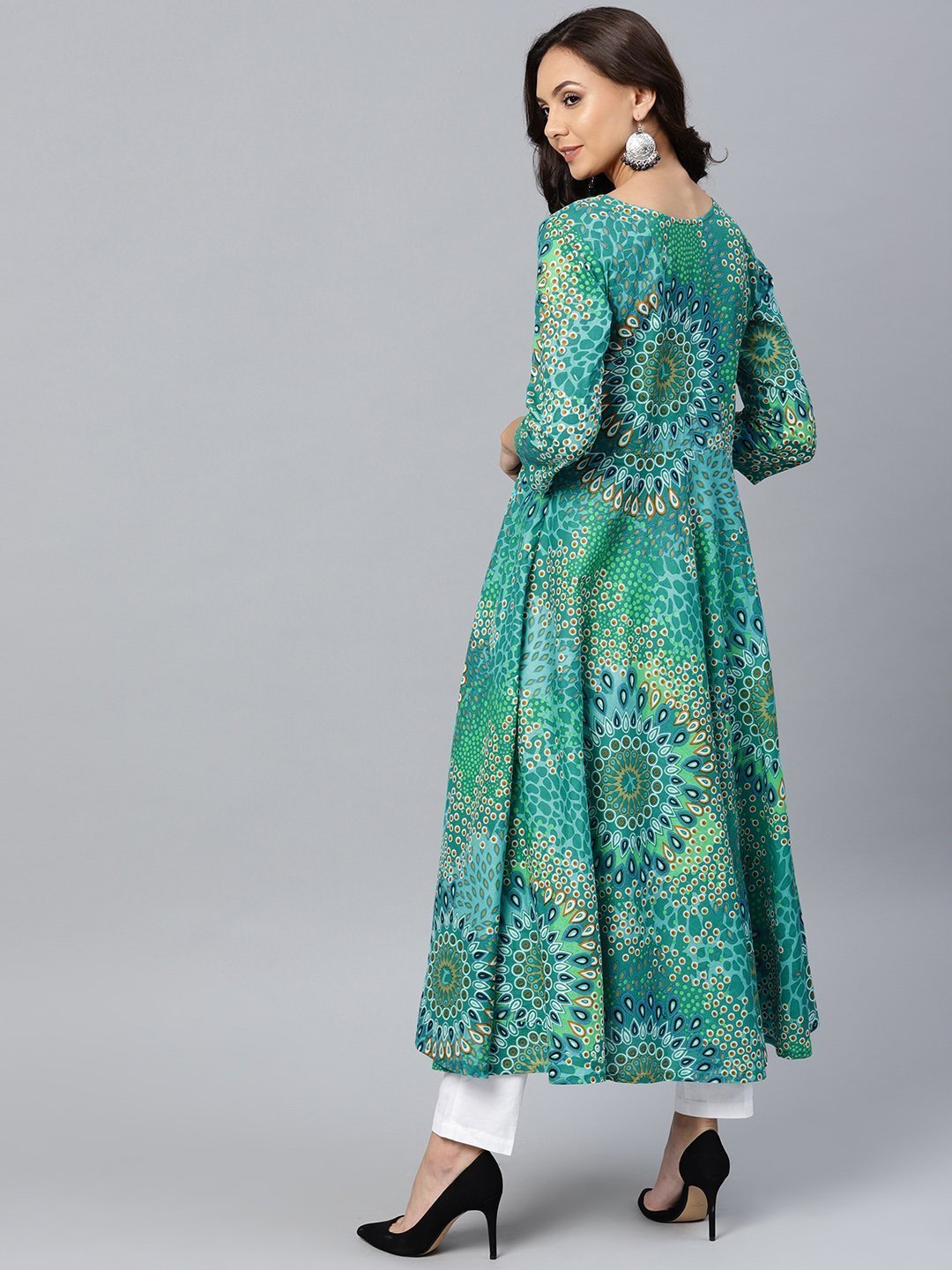 Women's Green printed kurta (Set of 1)
