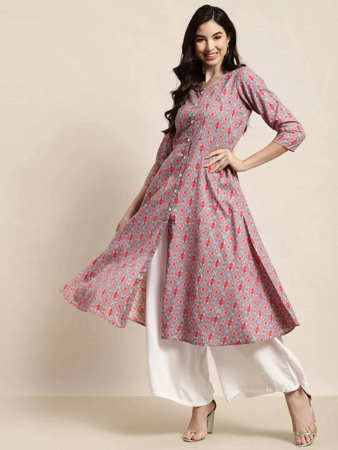 Women's Printed Anarkali Kurta - Taantav