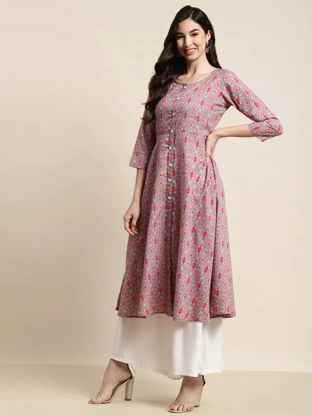 Women's Printed Anarkali Kurta - Taantav