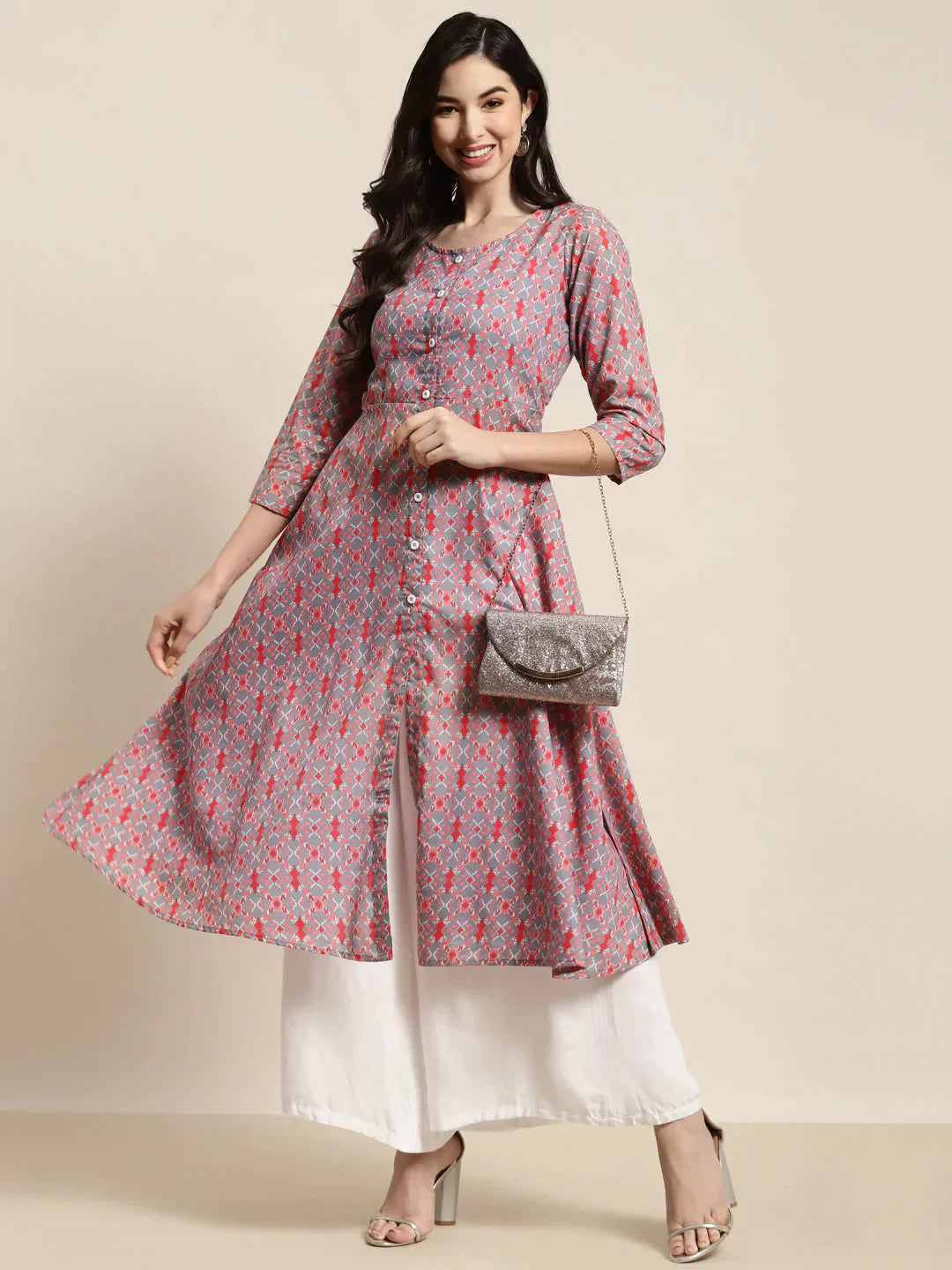 Women's Printed Anarkali Kurta - Taantav