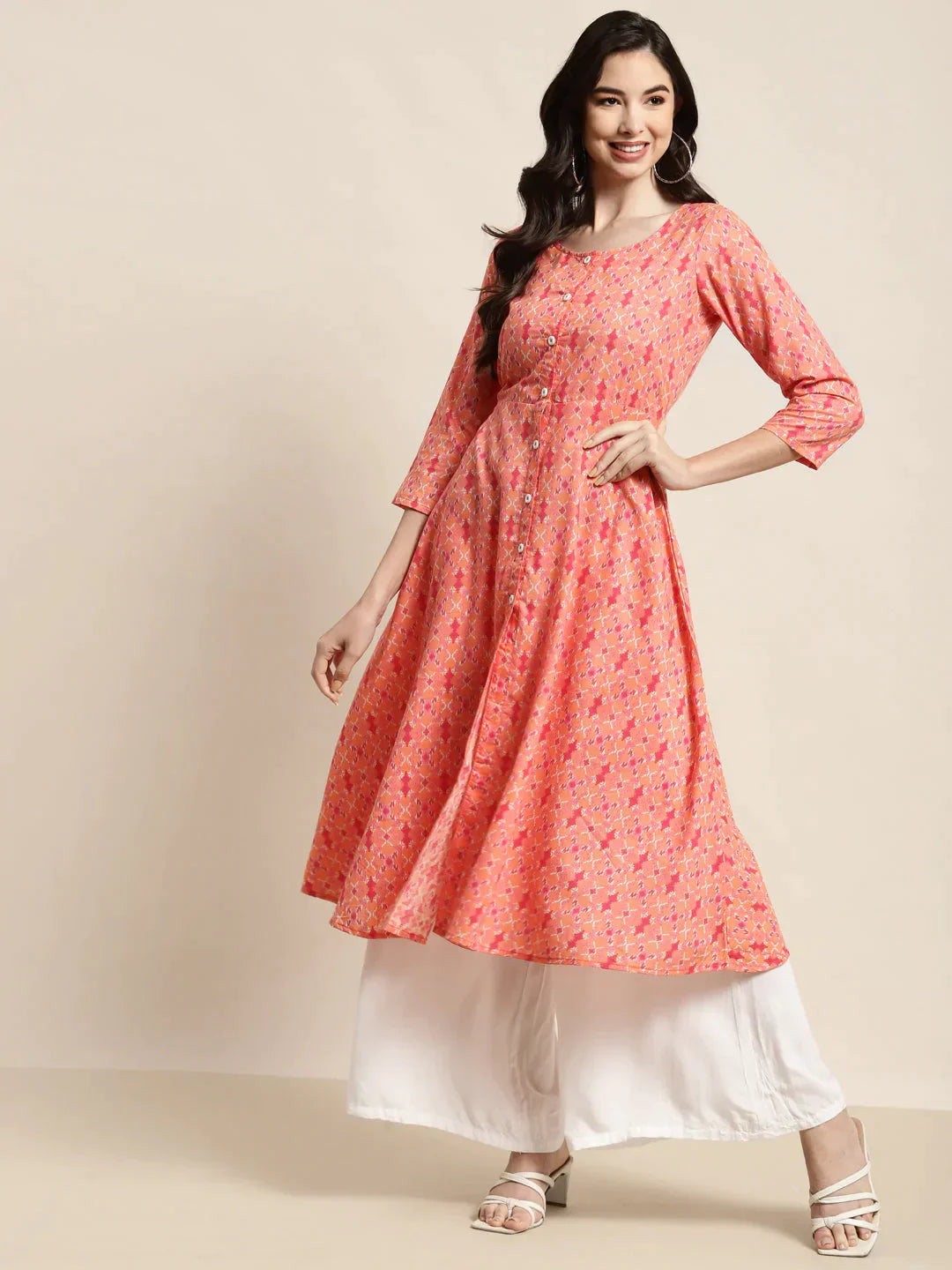 Women's Printed Anarkali Kurta - Taantav