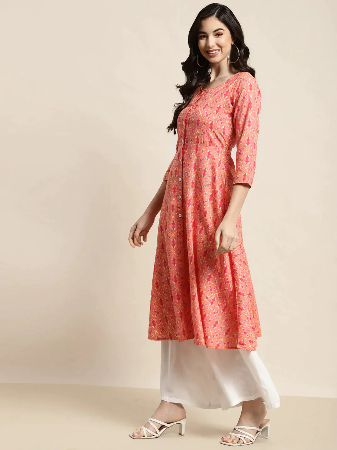 Women's Printed Anarkali Kurta - Taantav