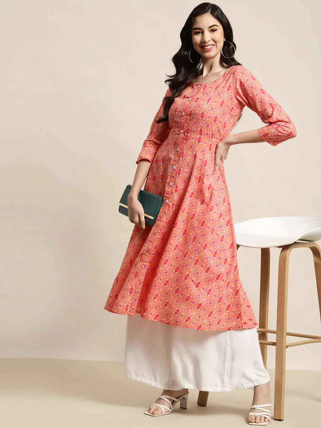 Women's Printed Anarkali Kurta - Taantav