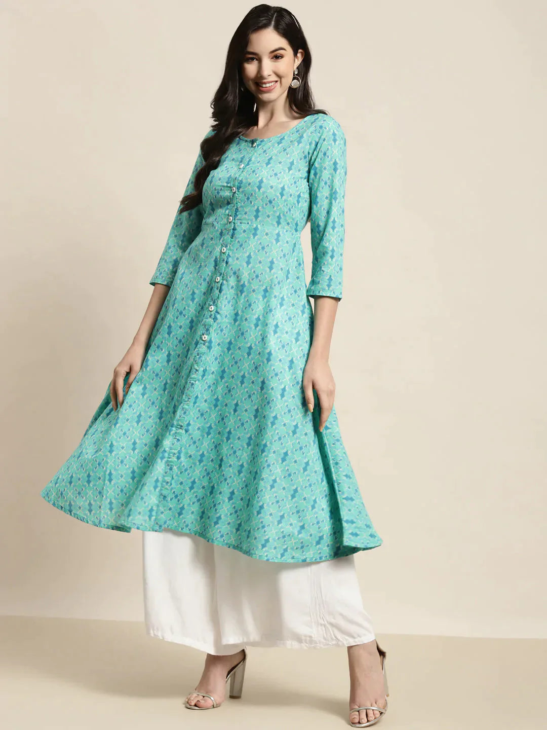 Women's Printed Anarkali Kurta - Taantav