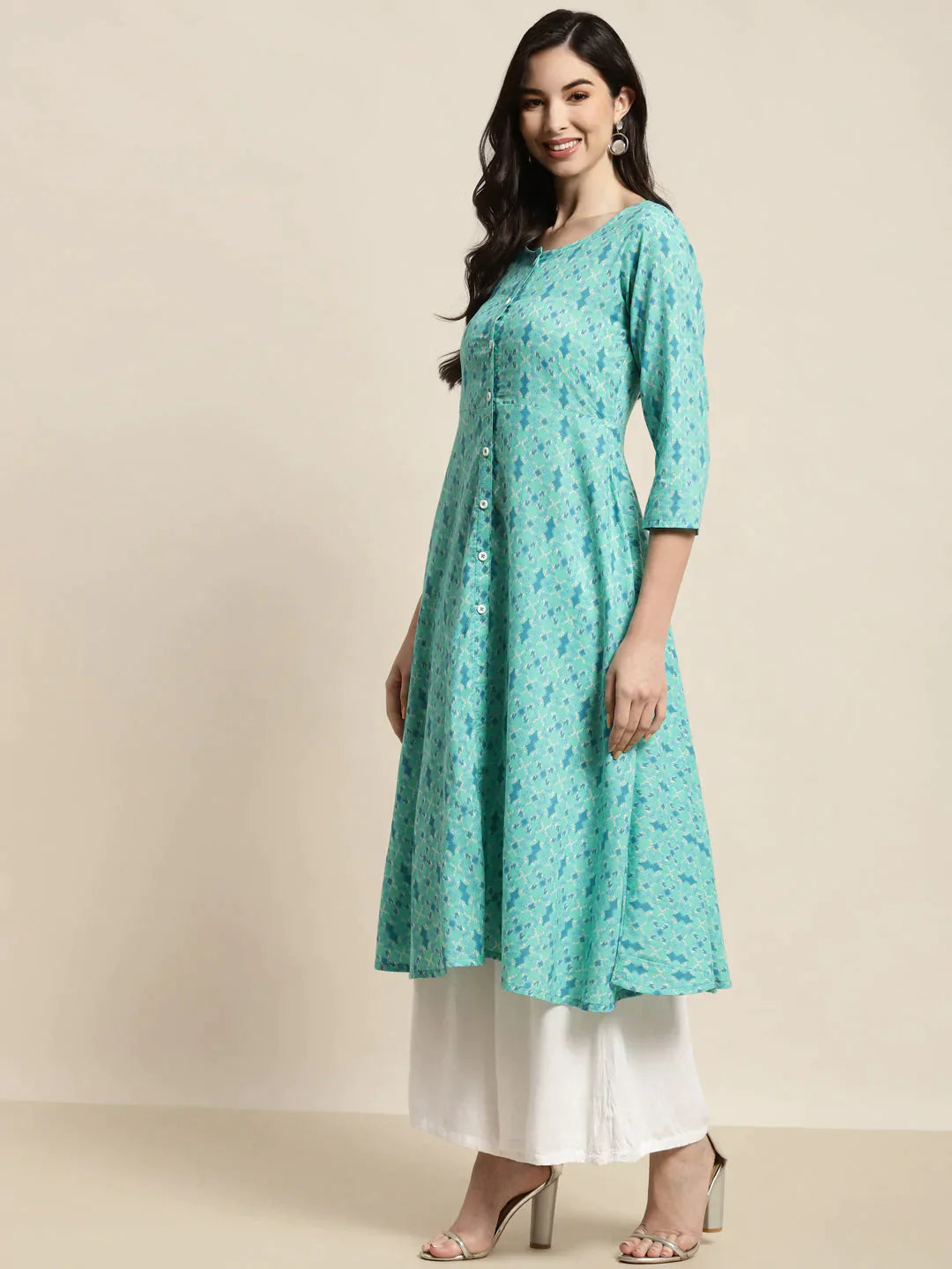 Women's Printed Anarkali Kurta - Taantav