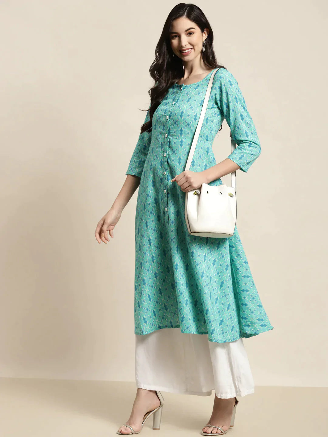 Women's Printed Anarkali Kurta - Taantav