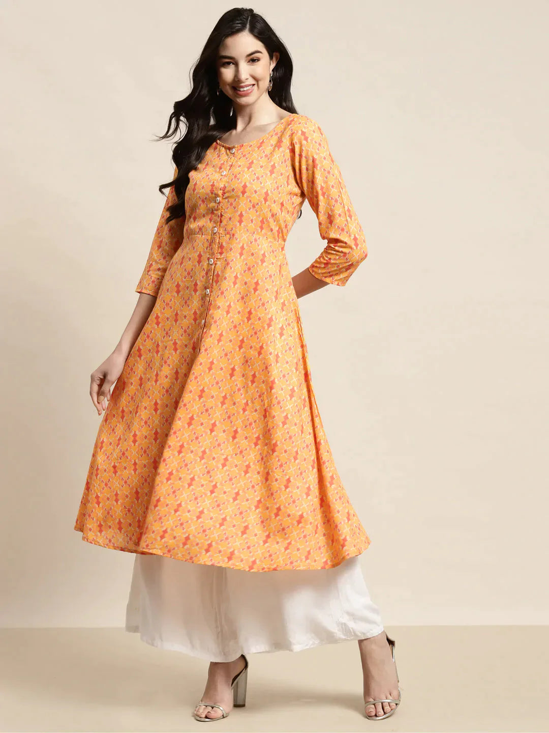 Women's Printed Anarkali Kurta - Taantav