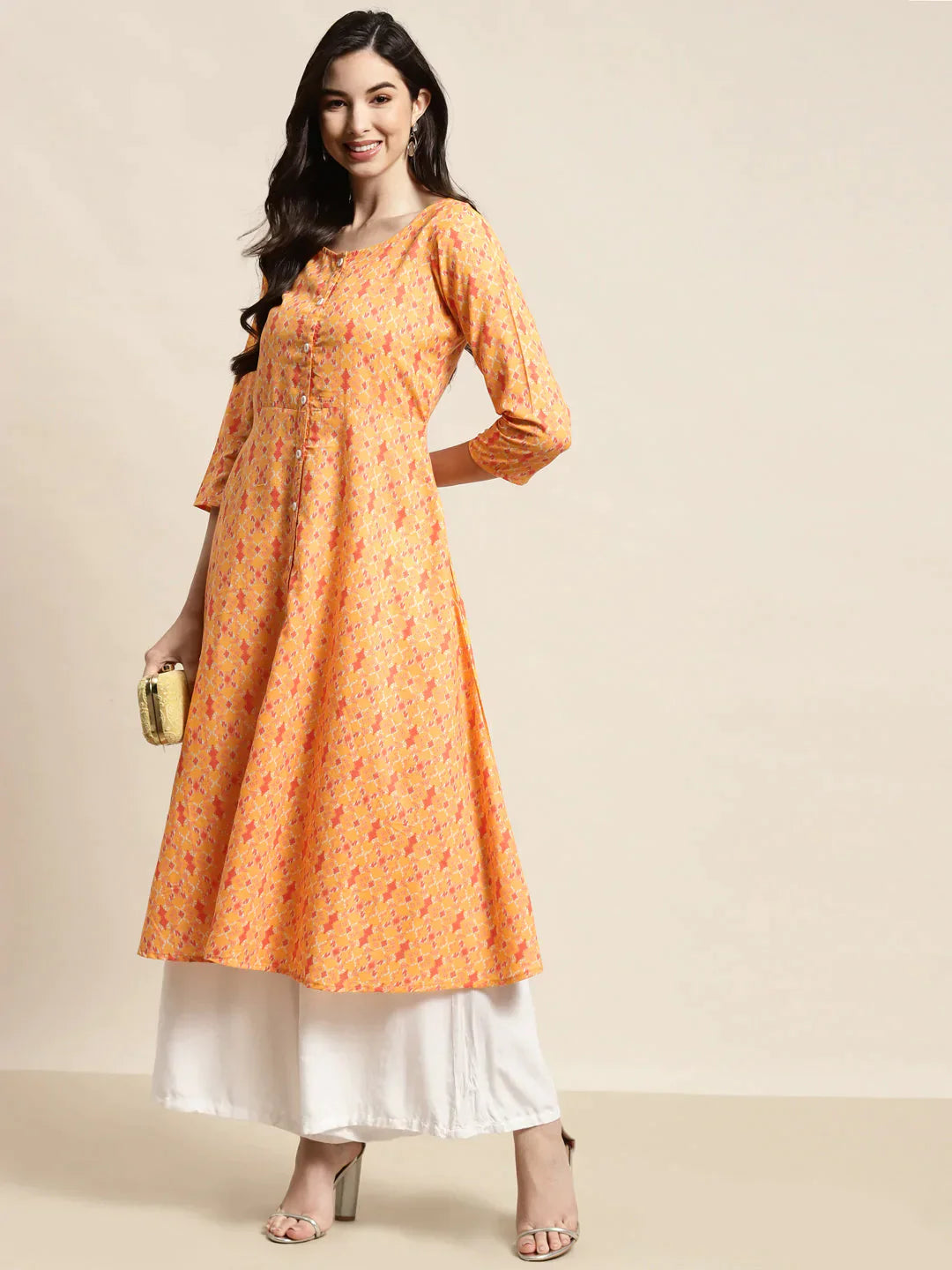 Women's Printed Anarkali Kurta - Taantav