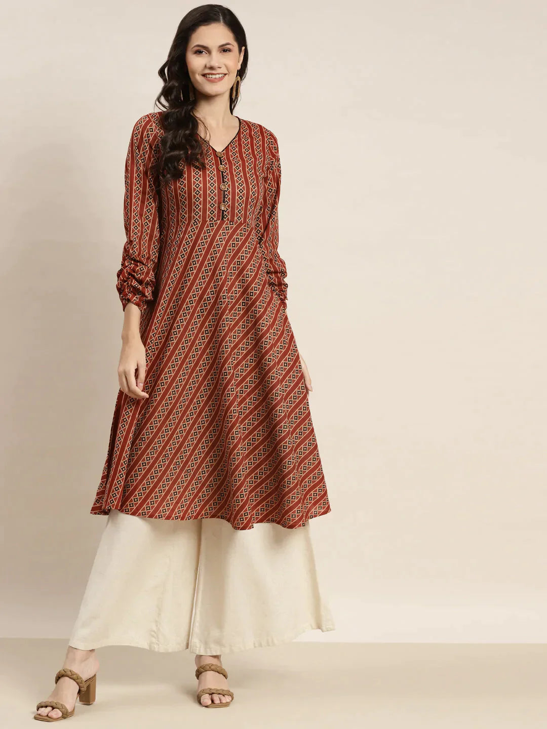 Women's Printed Anarkali Kurta - Taantav