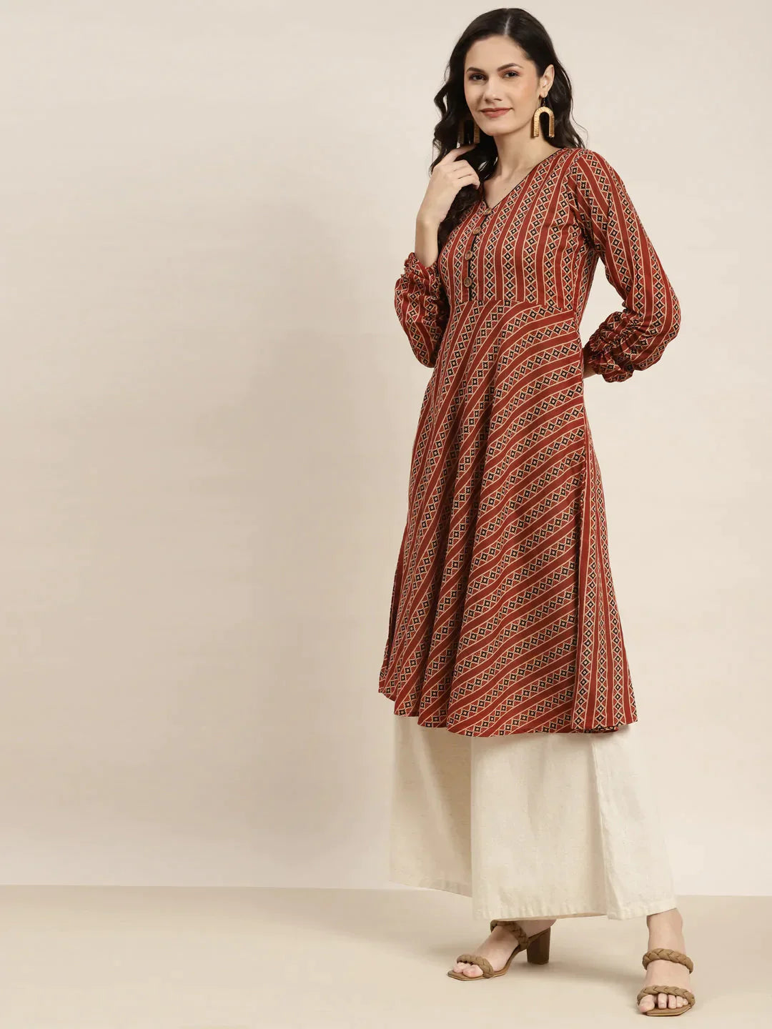 Women's Printed Anarkali Kurta - Taantav