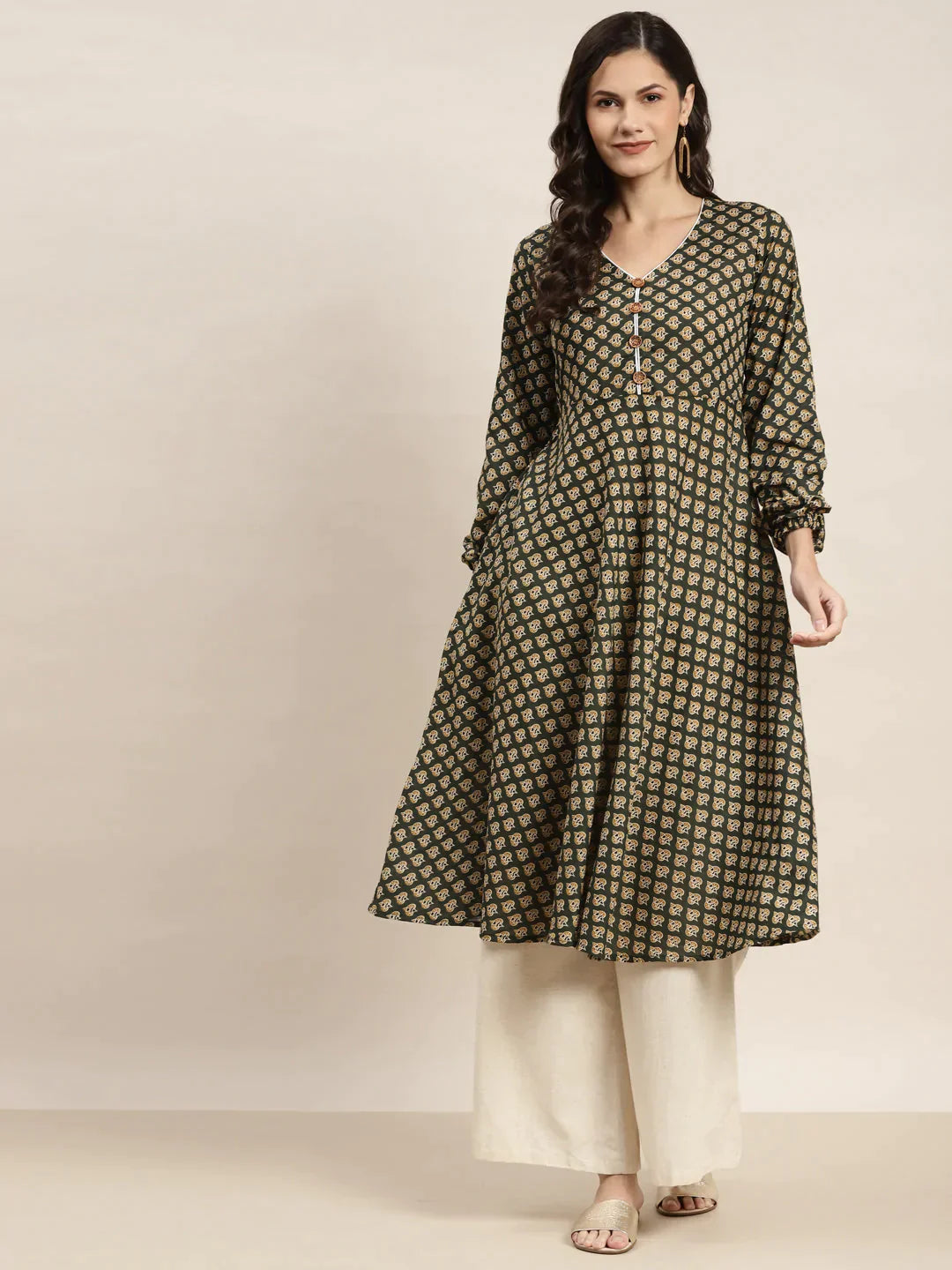 Women's Printed Anarkali Kurta - Taantav