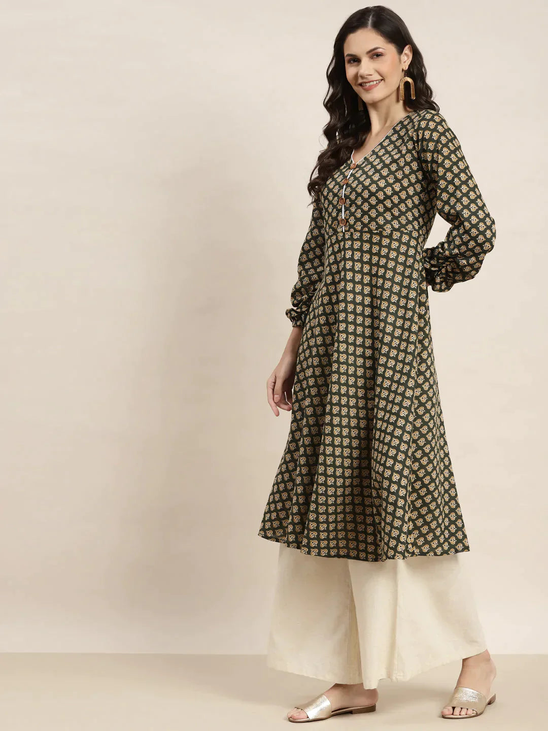 Women's Printed Anarkali Kurta - Taantav