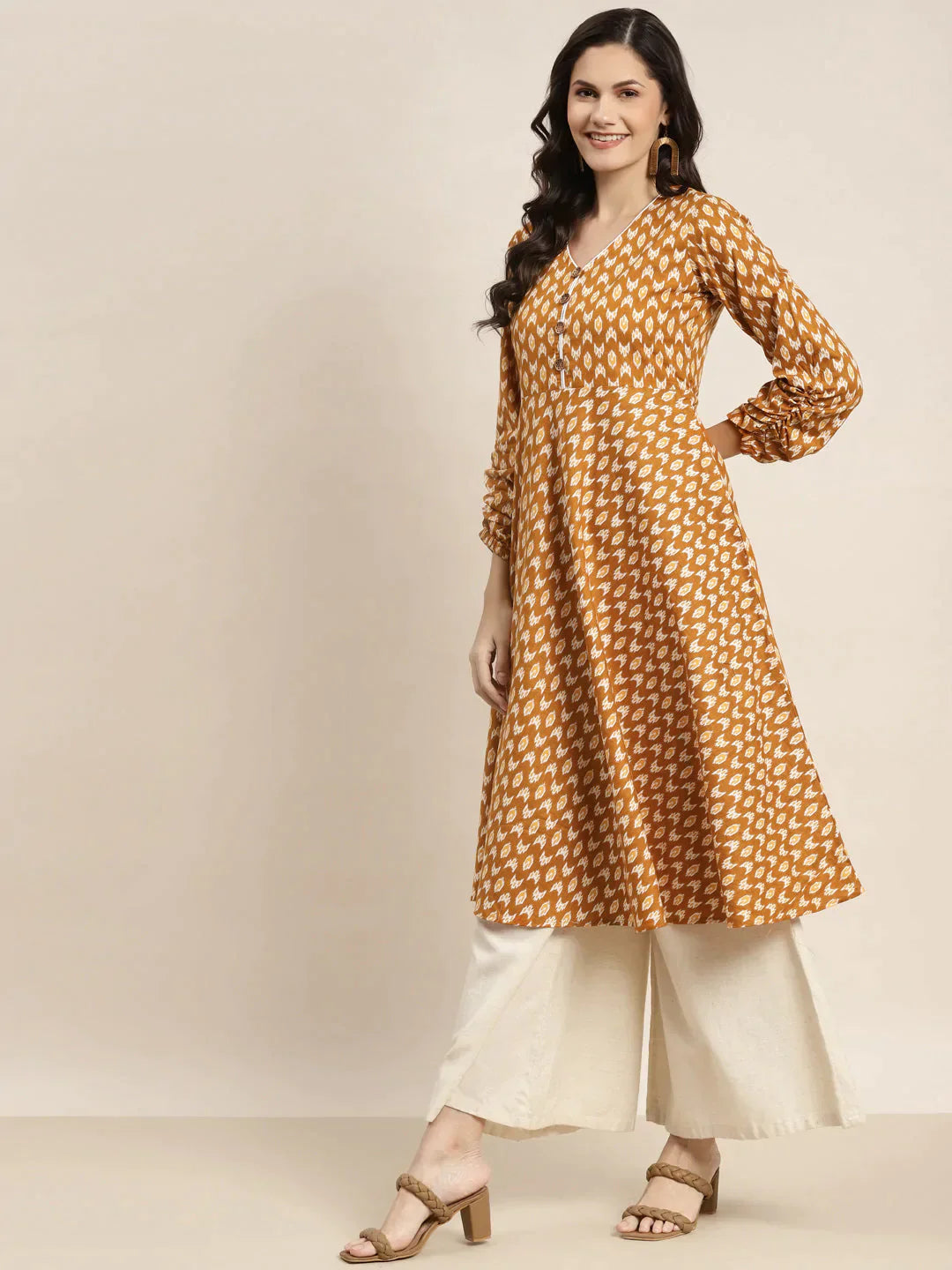 Women's Printed Anarkali Kurta - Taantav