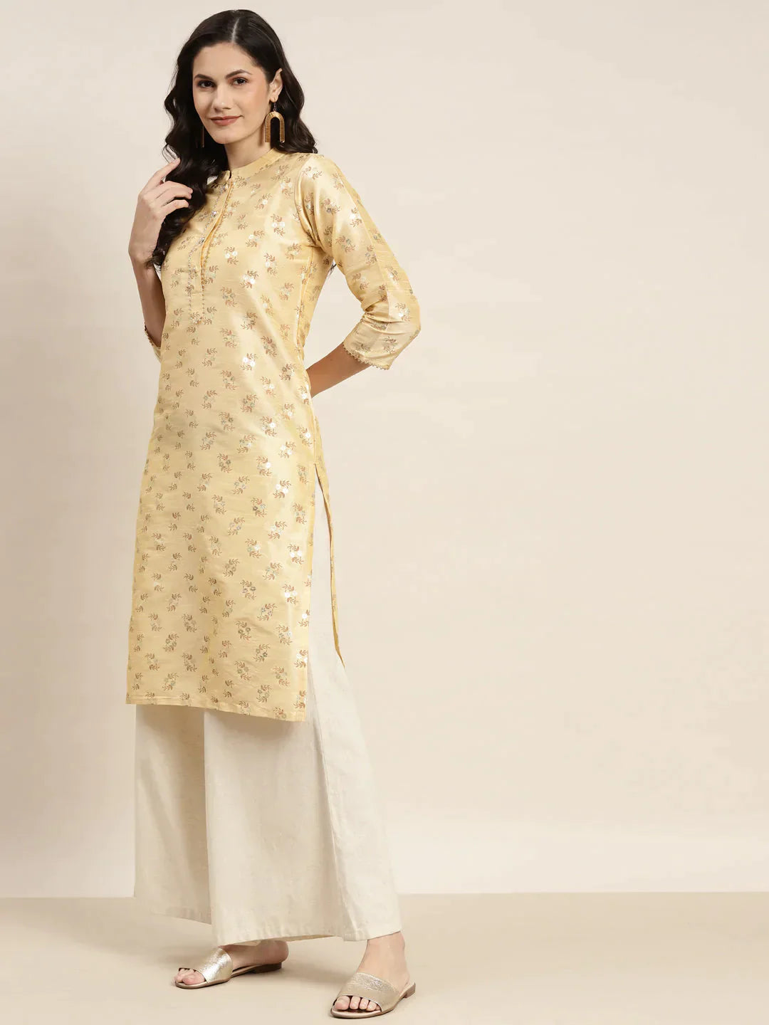 Women's Printed Gotta Patti Kurta - Taantav