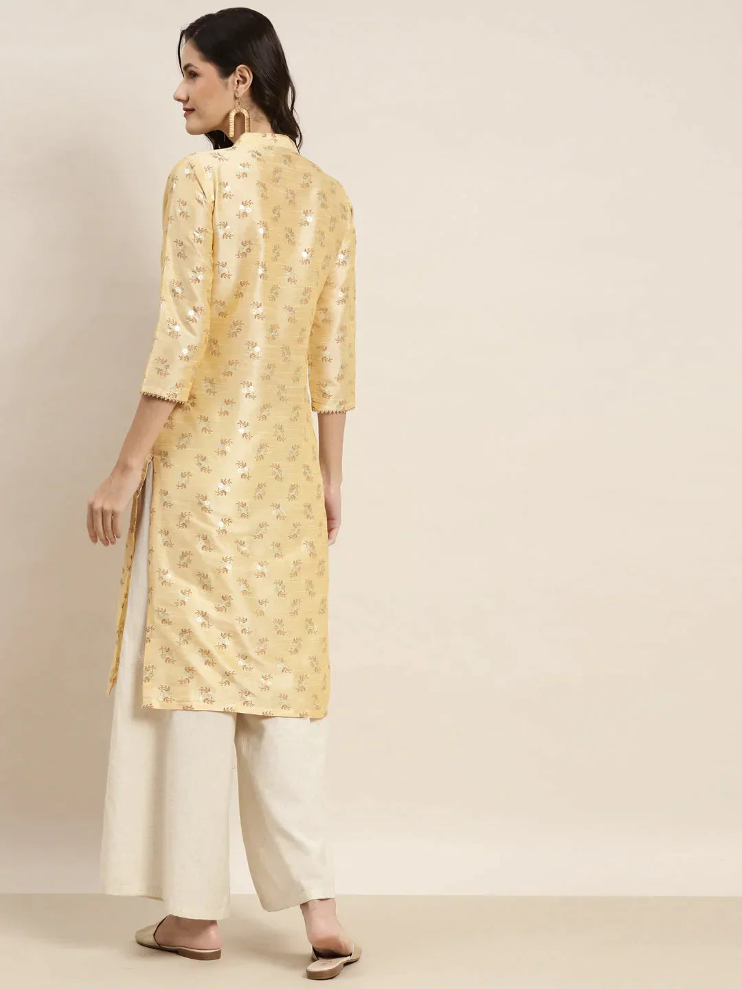 Women's Printed Gotta Patti Kurta - Taantav