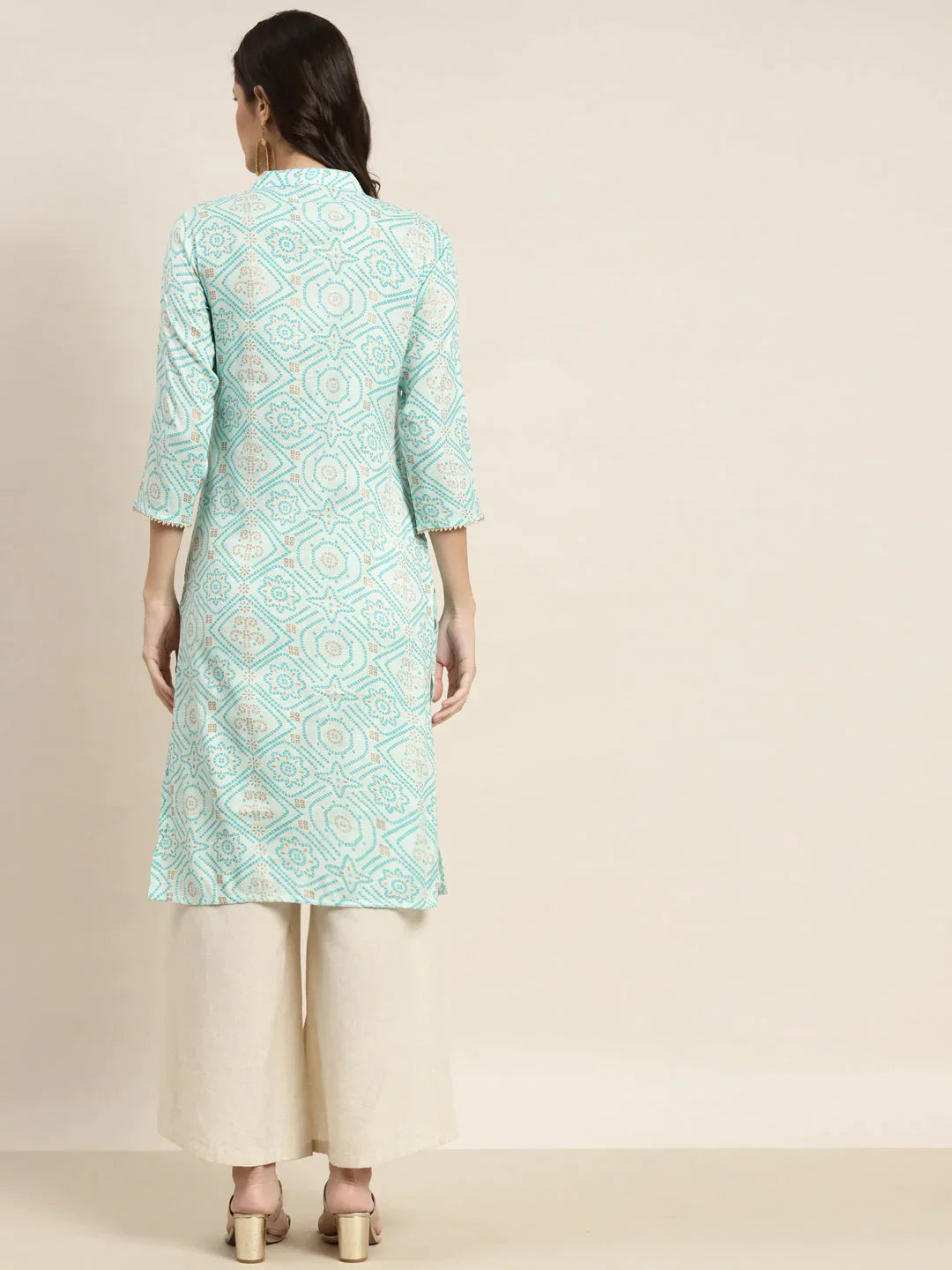 Women's Printed Gotta Patti Kurta - Taantav