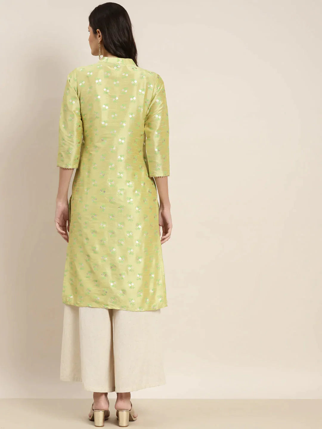 Women's Printed Gotta Patti Kurta - Taantav