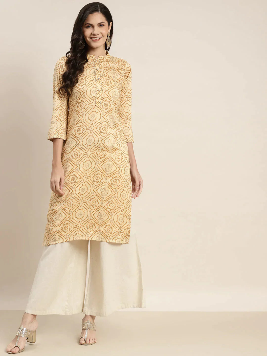 Women's Printed Gotta Patti Kurta - Taantav